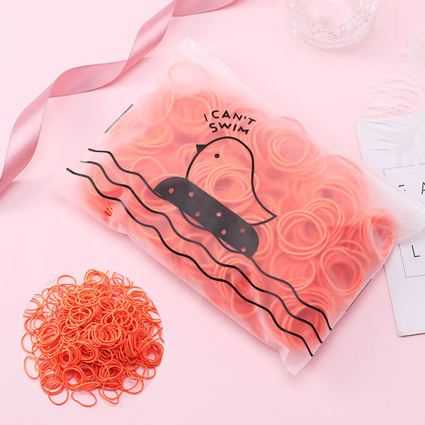 Set of 100 Colorful Elastic Hair Bands - OK&WELL