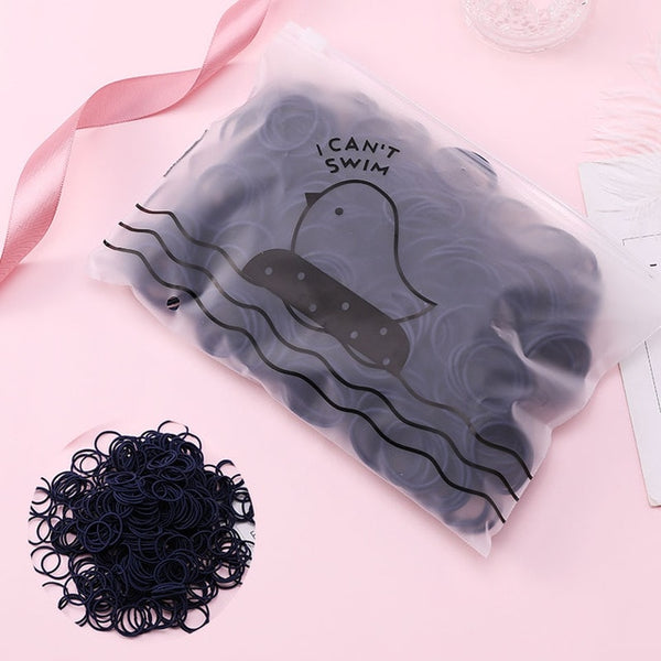 Set of 100 Colorful Elastic Hair Bands - OK&WELL